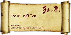 Zsidi Márk névjegykártya